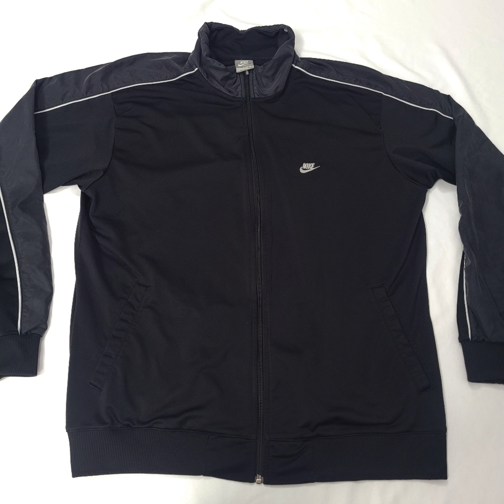 Vintage 90’s Nike Team Zip-Up Black/Grey Track Jacket Men's Size XL